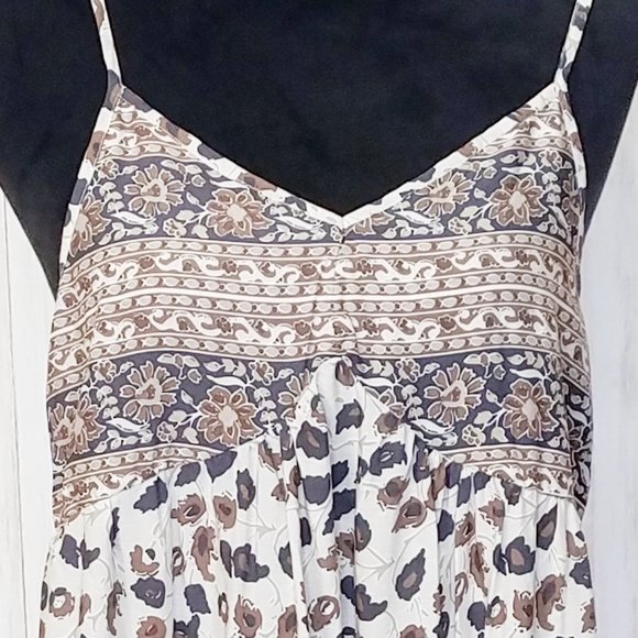 Summer Beach Coverup Spaghetti Strap Dress Brown - Picture 3 of 8